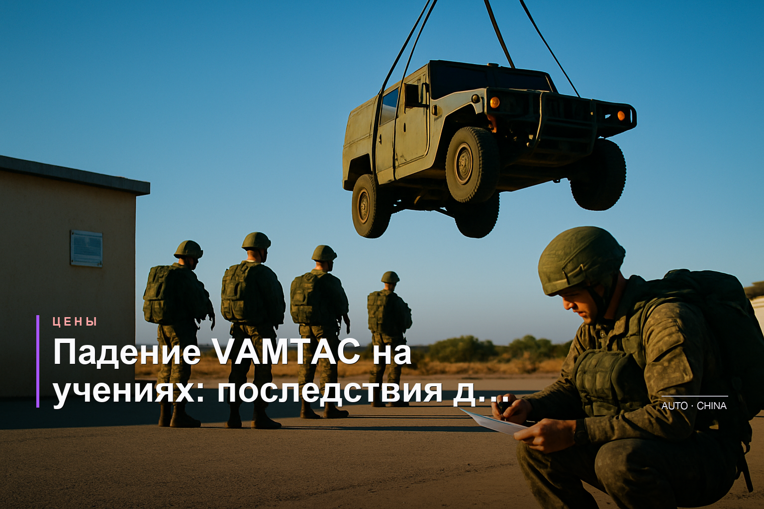 Бронеавтомобиль VAMTAC стоимостью 600 тыс. евро упал с высоты 300 метров