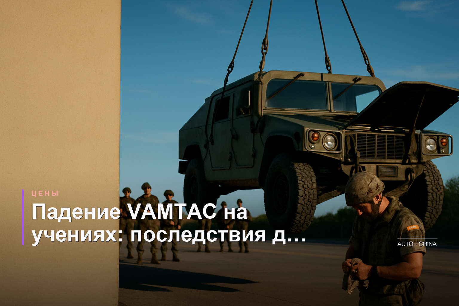 Бронеавтомобиль VAMTAC стоимостью 600 тыс. евро упал с высоты 300 метров