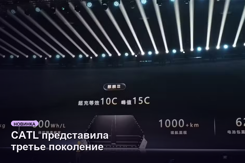 CATL представила третье поколение батарей Qilin с дальностью свыше 1000 км
