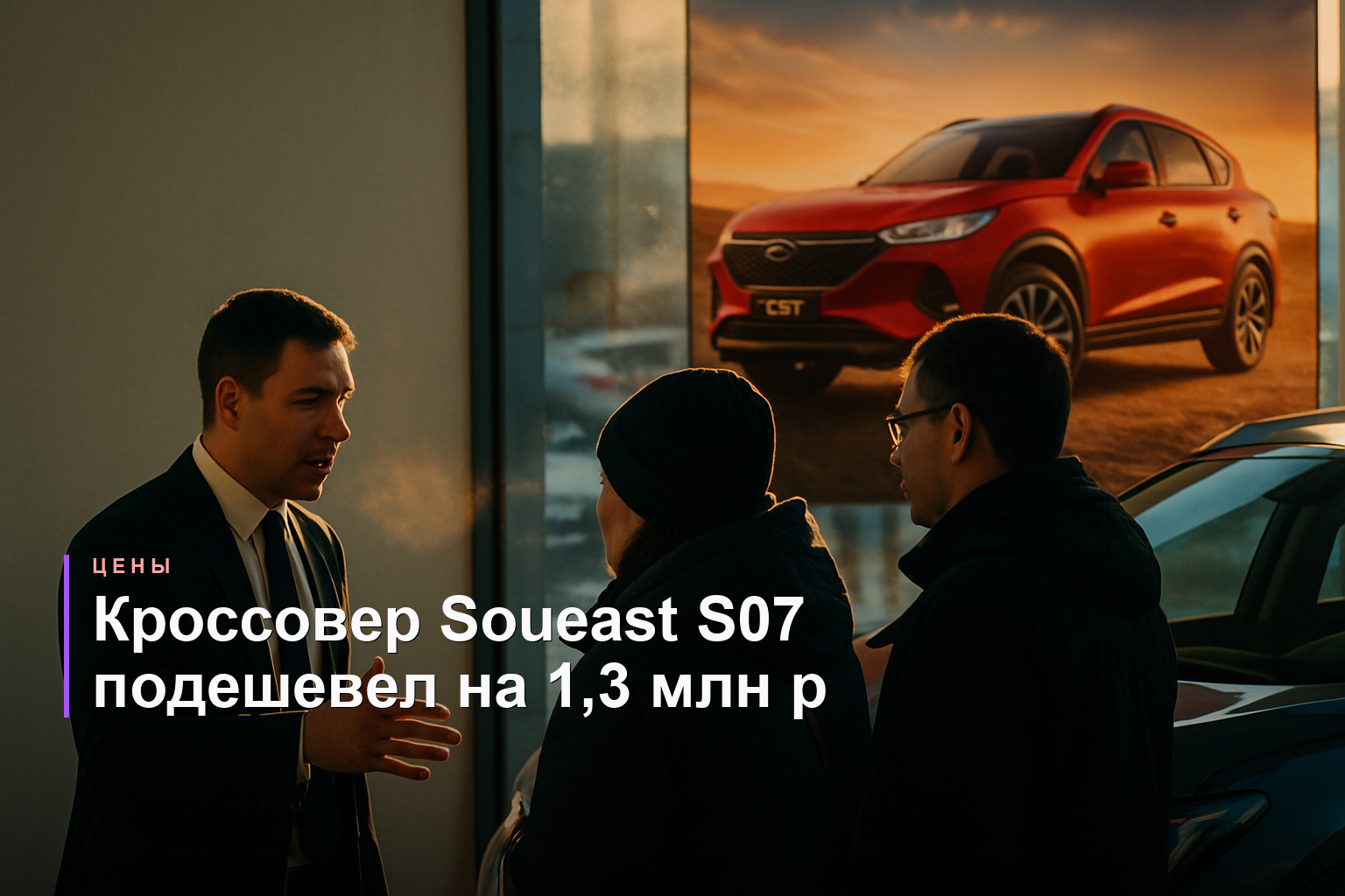 Кроссовер Soueast S07 в Казахстане стоит на 1,3 млн рублей дешевле, чем в России