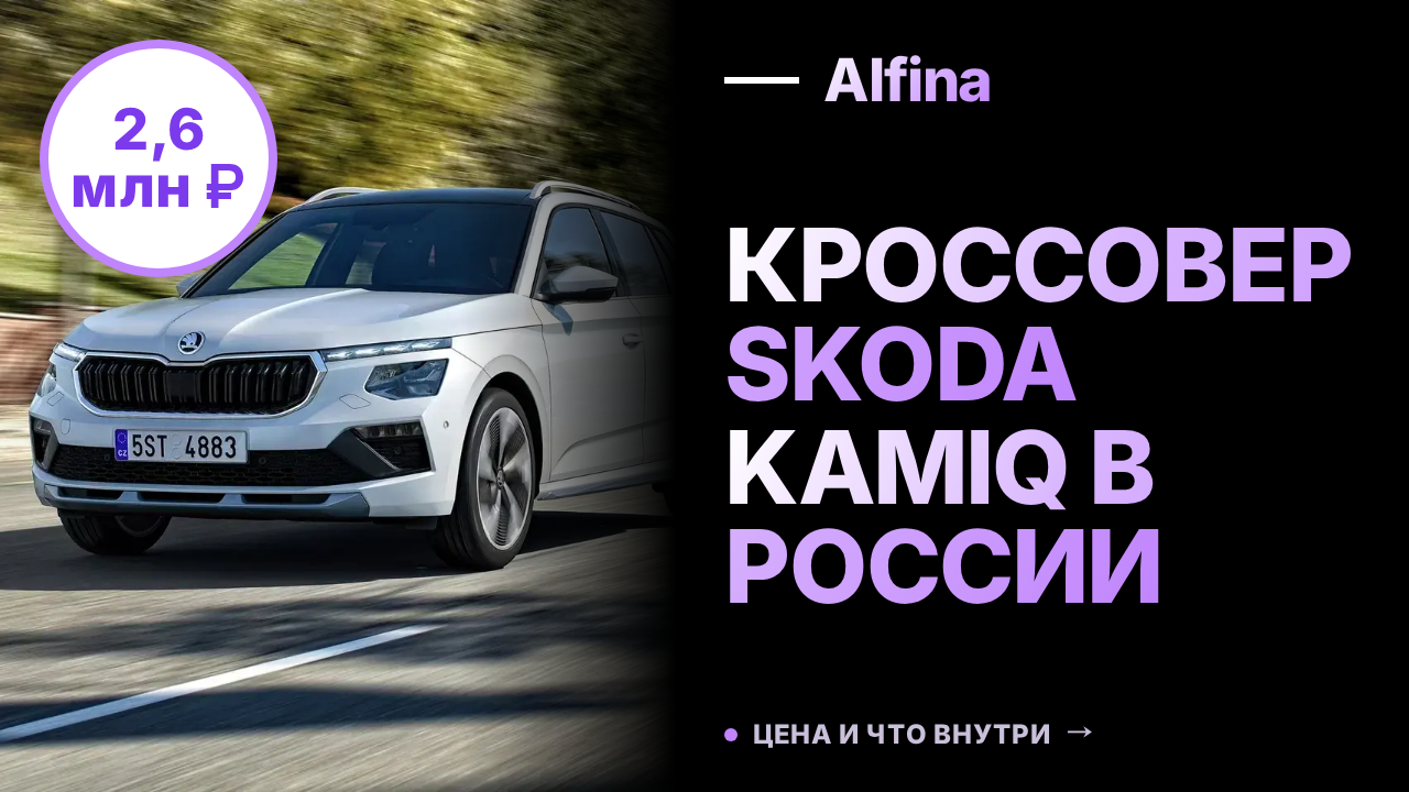 В Россию привезли кроссовер Skoda Kamiq за 2,6 млн рублей